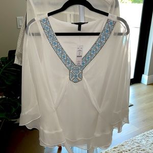 White House Black Market-white and blue blouse